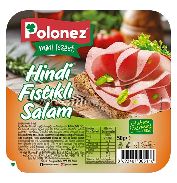Polonez Hindi Fıstıklı Salam - 50 Gr.